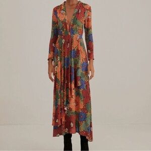 farm rio summer sunrise mixed palm maxi dress FARM Rio | Dresses | Farm Rio Summer Sunrise Mixed Palm Embroidered 0 Linen Maxi Dress Red Xxs